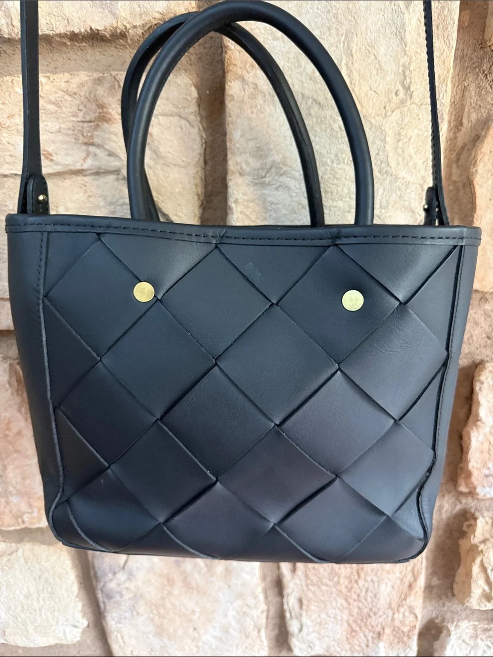 Nisolo handwoven carry-all satchel black